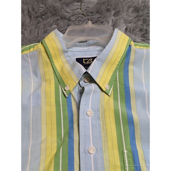 Cutter & Buck Button Down Shirt Mens Size XLT XLarge Tall Colorful Cotton Silk - Picture 7 of 9